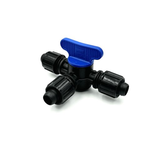 Robinet Jollytape cu tub picurar, robinet jolly tape, robinet plastic, robinet 16mm, robinet albastru, Robinet pentru tub, Robinet pentru tub de picurare, picurare, pentru tub, tub de picurare, robine
