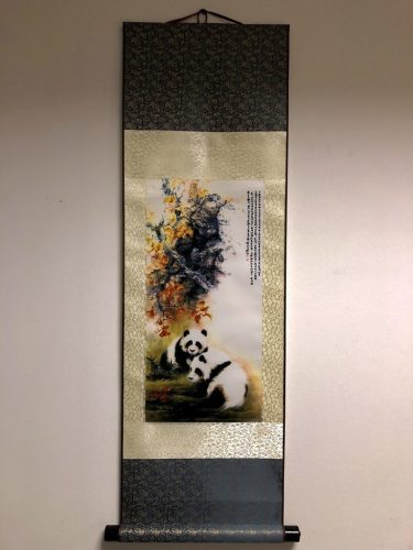 Rola de pânză, Rola de pânză tablou, tablou cu doi panda