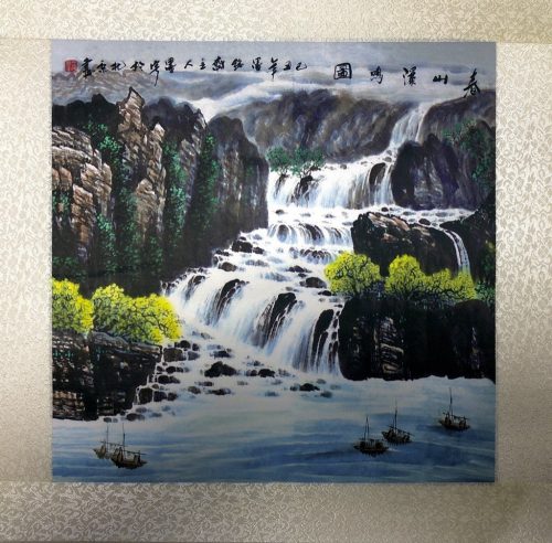 Rola de pânză, Rola de pânză tablou, tablou cu cascada